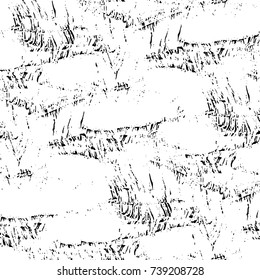 Grunge black white. Monochrome vector texture. The pattern of ink stains, cracks, fading. Overlay aged grainy messy template. Renovate wall scratched backdrop