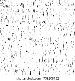 Grunge black white. Monochrome vector texture. The pattern of ink stains, cracks, fading. Overlay aged grainy messy template. Renovate wall scratched backdrop