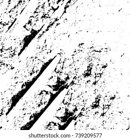 Grunge black white. Monochrome vector texture. The pattern of ink stains, cracks, fading. Overlay aged grainy messy template. Renovate wall scratched backdrop