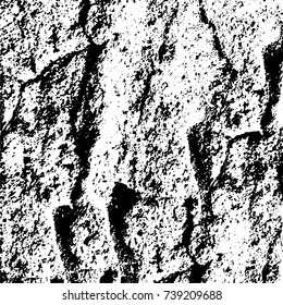 Grunge black white. Monochrome vector texture. The pattern of ink stains, cracks, fading. Overlay aged grainy messy template. Renovate wall scratched backdrop