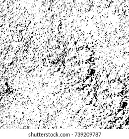 Grunge black white. Monochrome vector texture. The pattern of ink stains, cracks, fading. Overlay aged grainy messy template. Renovate wall scratched backdrop