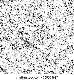 Grunge black white. Monochrome vector texture. The pattern of ink stains, cracks, fading. Overlay aged grainy messy template. Renovate wall scratched backdrop
