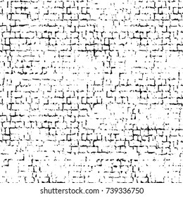 Grunge black white. Monochrome vector texture. The pattern of ink stains, cracks, fading. Overlay aged grainy messy template. Renovate wall scratched backdrop