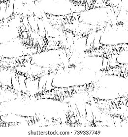 Grunge black white. Monochrome vector texture. The pattern of ink stains, cracks, fading. Overlay aged grainy messy template. Renovate wall scratched backdrop