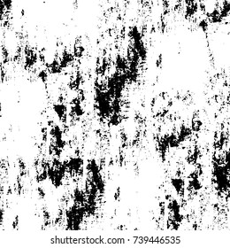 Grunge black white. Monochrome vector texture. The pattern of ink stains, cracks, fading. Overlay aged grainy messy template. Renovate wall scratched backdrop