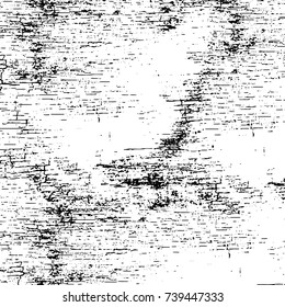 Grunge black white. Monochrome vector texture. The pattern of ink stains, cracks, fading. Overlay aged grainy messy template. Renovate wall scratched backdrop