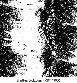 Grunge black white. Monochrome vector texture. The pattern of ink stains, cracks, fading. Overlay aged grainy messy template. Renovate wall scratched backdrop