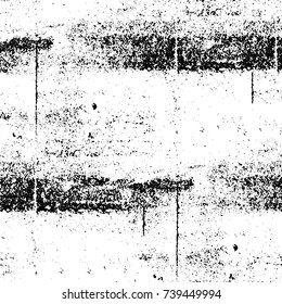 Grunge black white. Monochrome vector texture. The pattern of ink stains, cracks, fading. Overlay aged grainy messy template. Renovate wall scratched backdrop