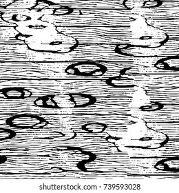 Grunge black white. Monochrome vector texture. The pattern of ink stains, cracks, fading. Overlay aged grainy messy template. Renovate wall scratched backdrop