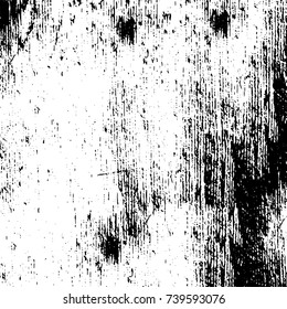 Grunge black white. Monochrome vector texture. The pattern of ink stains, cracks, fading. Overlay aged grainy messy template. Renovate wall scratched backdrop