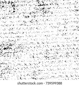 Grunge black white. Monochrome vector texture. The pattern of ink stains, cracks, fading. Overlay aged grainy messy template. Renovate wall scratched backdrop