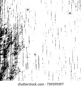 Grunge black white. Monochrome vector texture. The pattern of ink stains, cracks, fading. Overlay aged grainy messy template. Renovate wall scratched backdrop