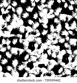 Grunge black white. Monochrome vector texture. The pattern of ink stains, cracks, fading. Overlay aged grainy messy template. Renovate wall scratched backdrop