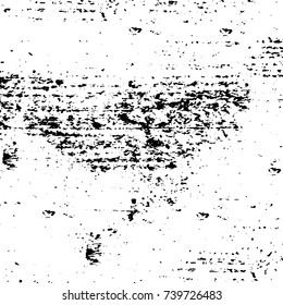 Grunge black white. Monochrome vector texture. The pattern of ink stains, cracks, fading. Overlay aged grainy messy template. Renovate wall scratched backdrop