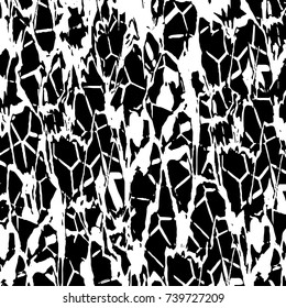 Grunge black white. Monochrome vector texture. The pattern of ink stains, cracks, fading. Overlay aged grainy messy template. Renovate wall scratched backdrop