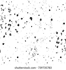 Grunge black white. Monochrome vector texture. The pattern of ink stains, cracks, fading. Overlay aged grainy messy template. Renovate wall scratched backdrop