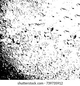 Grunge black white. Monochrome vector texture. The pattern of ink stains, cracks, fading. Overlay aged grainy messy template. Renovate wall scratched backdrop