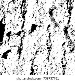 Grunge black white. Monochrome vector texture. The pattern of ink stains, cracks, fading. Overlay aged grainy messy template. Renovate wall scratched backdrop