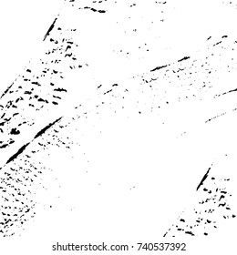 Grunge black white. Monochrome vector texture. The pattern of ink stains, cracks, fading. Overlay aged grainy messy template. Renovate wall scratched backdrop