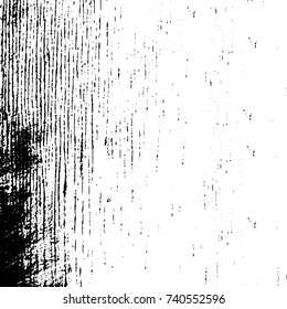 Grunge black white. Monochrome vector texture. The pattern of ink stains, cracks, fading. Overlay aged grainy messy template. Renovate wall scratched backdrop