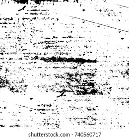 Grunge black white. Monochrome vector texture. The pattern of ink stains, cracks, fading. Overlay aged grainy messy template. Renovate wall scratched backdrop