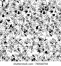 Grunge black white. Monochrome vector texture. The pattern of ink stains, cracks, fading. Overlay aged grainy messy template. Renovate wall scratched backdrop