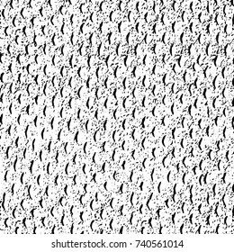 Grunge black white. Monochrome vector texture. The pattern of ink stains, cracks, fading. Overlay aged grainy messy template. Renovate wall scratched backdrop