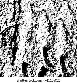 Grunge black white. Monochrome vector texture. The pattern of ink stains, cracks, fading. Overlay aged grainy messy template. Renovate wall scratched backdrop
