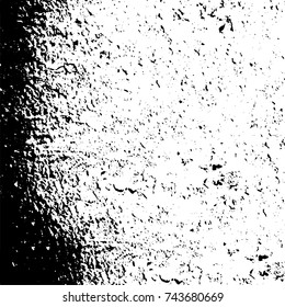Grunge black white. Monochrome vector texture. The pattern of ink stains, cracks, fading. Overlay aged grainy messy template. Renovate wall scratched backdrop