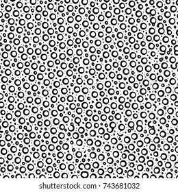 Grunge black white. Monochrome vector texture. The pattern of ink stains, cracks, fading. Overlay aged grainy messy template. Renovate wall scratched backdrop