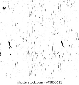 Grunge black white. Monochrome vector texture. The pattern of ink stains, cracks, fading. Overlay aged grainy messy template. Renovate wall scratched backdrop