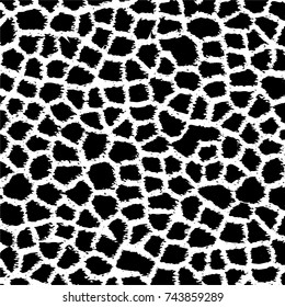 Grunge black white. Monochrome vector texture. The pattern of ink stains, cracks, fading. Overlay aged grainy messy template. Renovate wall scratched backdrop