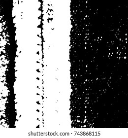 Grunge black white. Monochrome vector texture. The pattern of ink stains, cracks, fading. Overlay aged grainy messy template. Renovate wall scratched backdrop