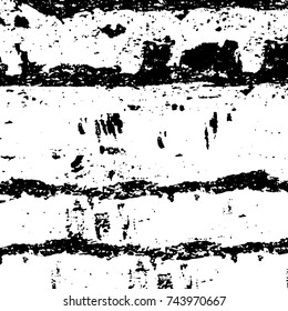 Grunge black white. Monochrome vector texture. The pattern of ink stains, cracks, fading. Overlay aged grainy messy template. Renovate wall scratched backdrop