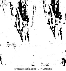 Grunge black white. Monochrome vector texture. The pattern of ink stains, cracks, fading. Overlay aged grainy messy template. Renovate wall scratched backdrop