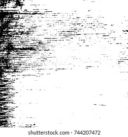 Grunge black white. Monochrome vector texture. The pattern of ink stains, cracks, fading. Overlay aged grainy messy template. Renovate wall scratched backdrop