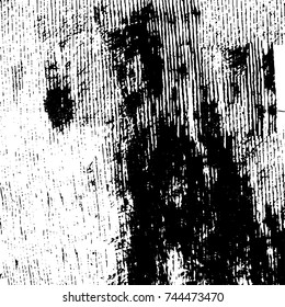 Grunge black white. Monochrome vector texture. The pattern of ink stains, cracks, fading. Overlay aged grainy messy template. Renovate wall scratched backdrop