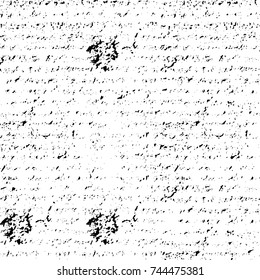 Grunge black white. Monochrome vector texture. The pattern of ink stains, cracks, fading. Overlay aged grainy messy template. Renovate wall scratched backdrop