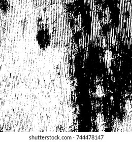 Grunge black white. Monochrome vector texture. The pattern of ink stains, cracks, fading. Overlay aged grainy messy template. Renovate wall scratched backdrop