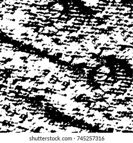 Grunge black white. Monochrome vector texture. The pattern of ink stains, cracks, fading. Overlay aged grainy messy template. Renovate wall scratched backdrop