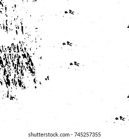Grunge black white. Monochrome vector texture. The pattern of ink stains, cracks, fading. Overlay aged grainy messy template. Renovate wall scratched backdrop