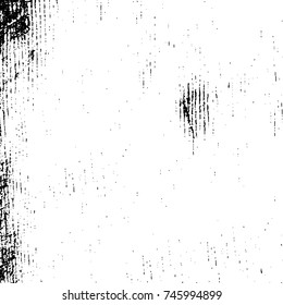 Grunge black white. Monochrome vector texture. The pattern of ink stains, cracks, fading. Overlay aged grainy messy template. Renovate wall scratched backdrop