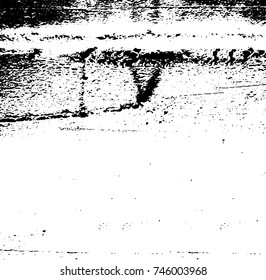 Grunge black white. Monochrome vector texture. The pattern of ink stains, cracks, fading. Overlay aged grainy messy template. Renovate wall scratched backdrop