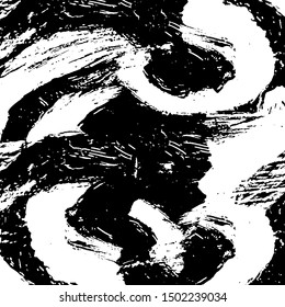 Grunge is black and white. The old surface is stained. Monochrome dirty background. The texture of the mud