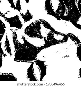 Grunge is black and white. The old surface is stained. Monochrome dirty background. The texture of the mud