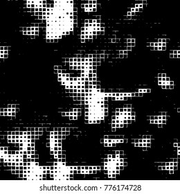 Grunge black and white pattern. Abstract monochrome vector background. Texture for print and design