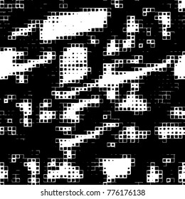 Grunge black and white pattern. Abstract monochrome vector background. Texture for print and design