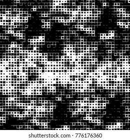 Grunge black and white pattern. Abstract monochrome vector background. Texture for print and design