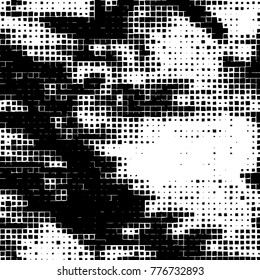 Grunge black and white pattern. Abstract monochrome vector background. Texture for print and design