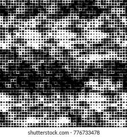 Grunge black and white pattern. Abstract monochrome vector background. Texture for print and design